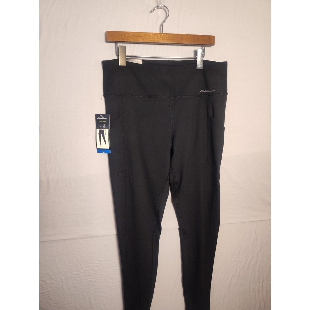Eddie Bauer Trail Tight Womens Large Black High Rise Moisture Wicking Leggings